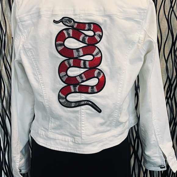G.I.L.I. Denim white Jacket Size 10 - Picture 1 of 7
